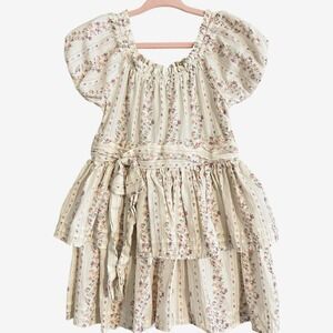 Noralee Floral Annette Tiered Dress Kids 4 Garden Party Flower Girl Wedding Boho